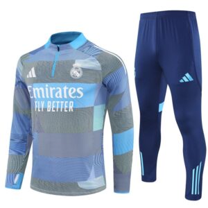 Real Madrid 25/26 Tracksuit Sky Blue Gray any Navy Blue
